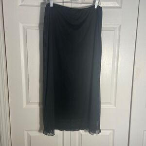 Metaphor Y2K Maxi Skirt Women XL Black Sequin Embellished Sheer Overlay Fairy